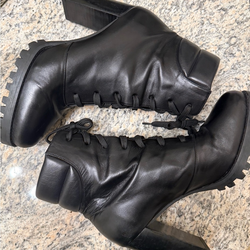 Stuart Weitzman Cyler Ankle Boots – Black Leather - Picture 4 of 5
